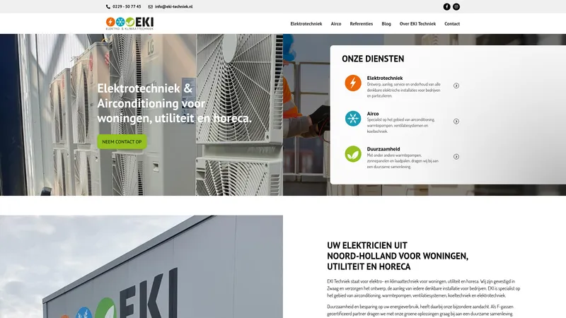 Website van EKI Techniek