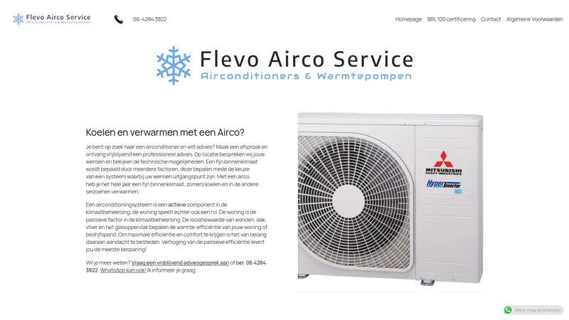 Website van Flevo Airco Service
