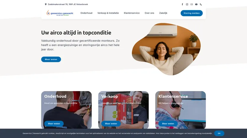Website van Gasservice Kennemerland