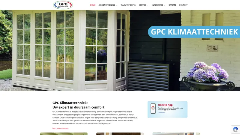 Website van GPC Klimaattechniek