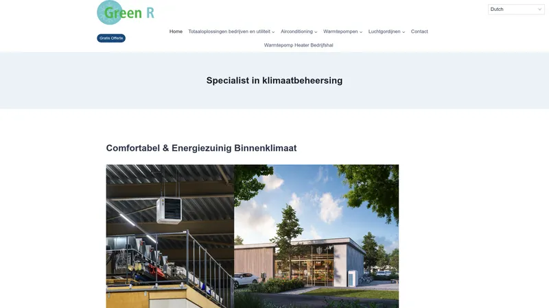 Website van Green-R Klimaatbeheersing