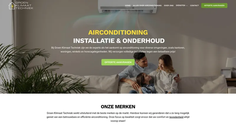 Website van Groen Klimaat Techniek