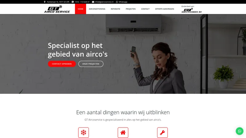 Website van GT Aircoservice