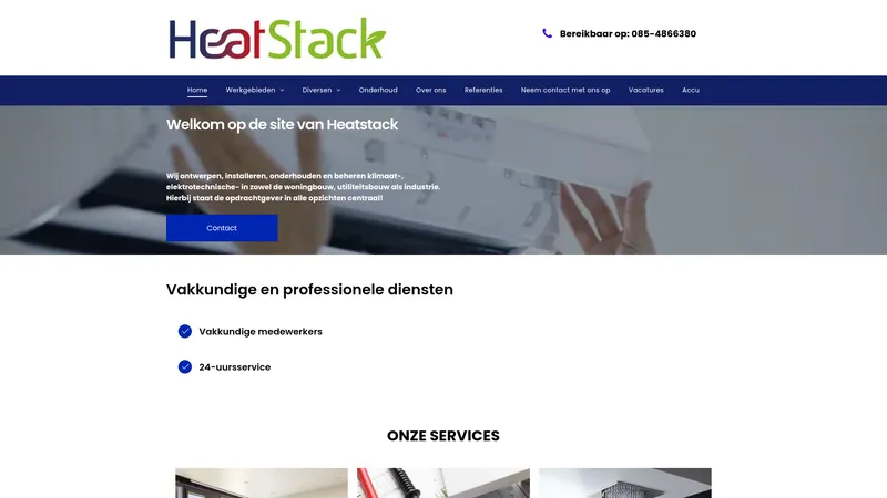 Website van HeatStack B.V.