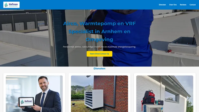 Website van Hofman Klimaattechniek