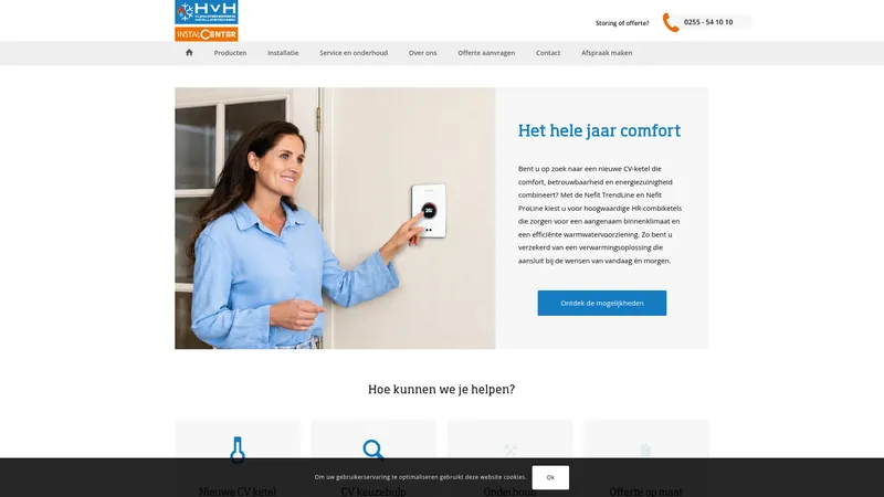 Website van HvH Klimaatbeheersing & Installatietechniek