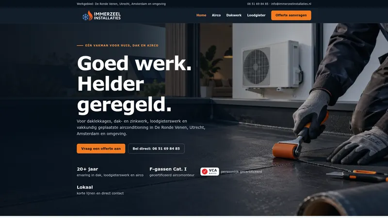 Website van Immerzeel Installaties