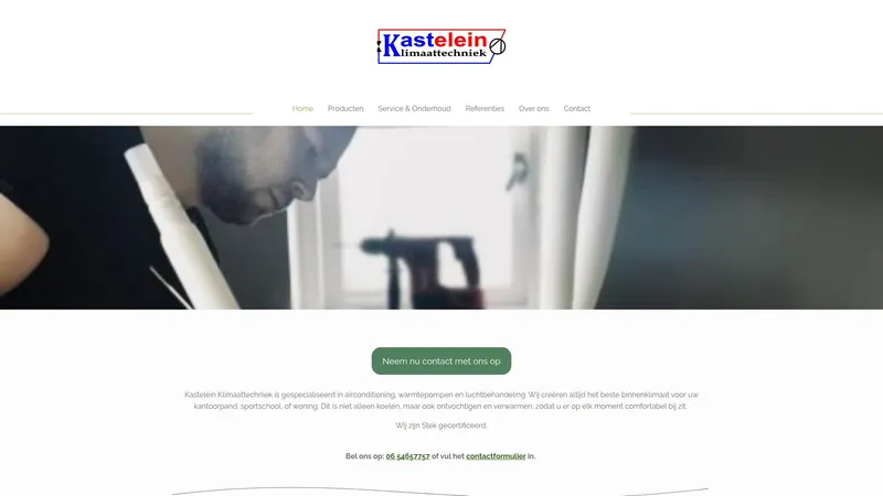 Website van Kastelein Klimaattechniek