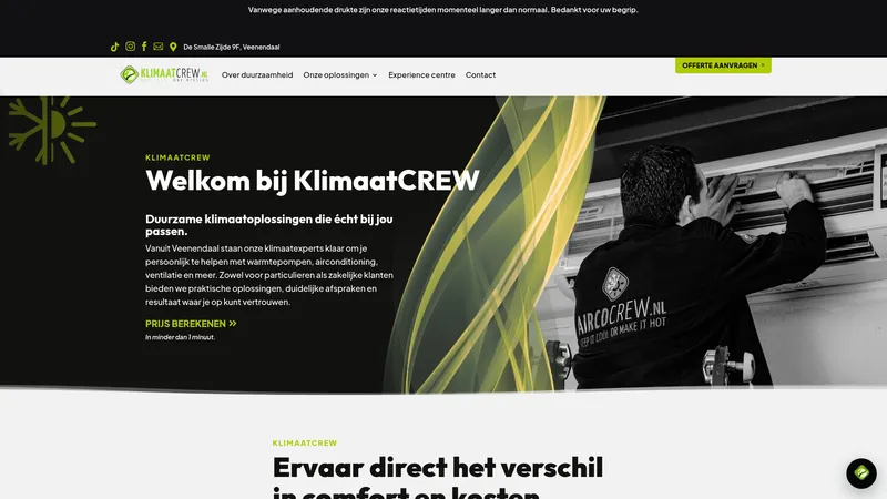 Website van KlimaatCREW