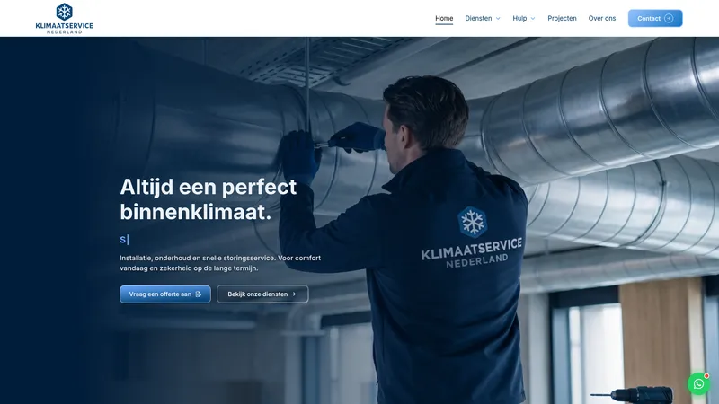 Website van klimaatservice Nederland