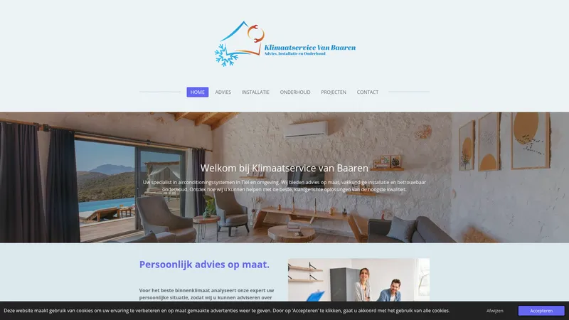 Website van Klimaatservice Van Baaren