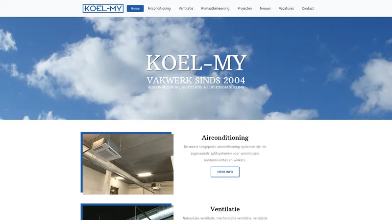 Website van Koel-MY Airconditioning
