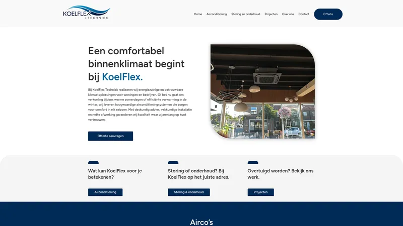 Website van KoelFlex Techniek