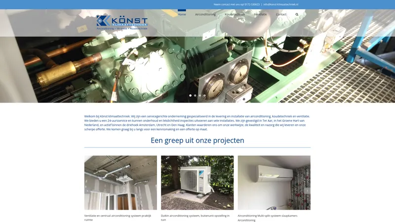 Website van Könst klimaattechniek
