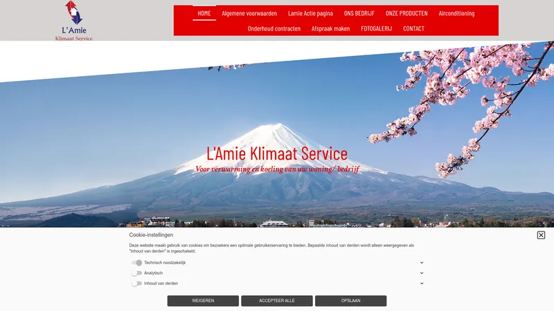 Website van Lamie Klimaat Service