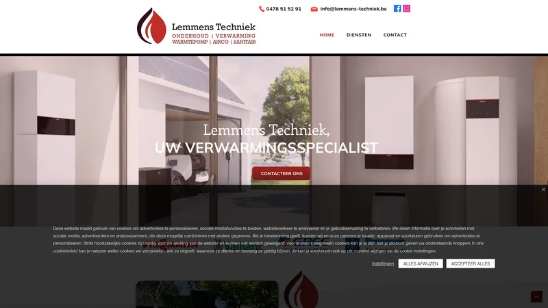 Website van Lemmens Techniek BV