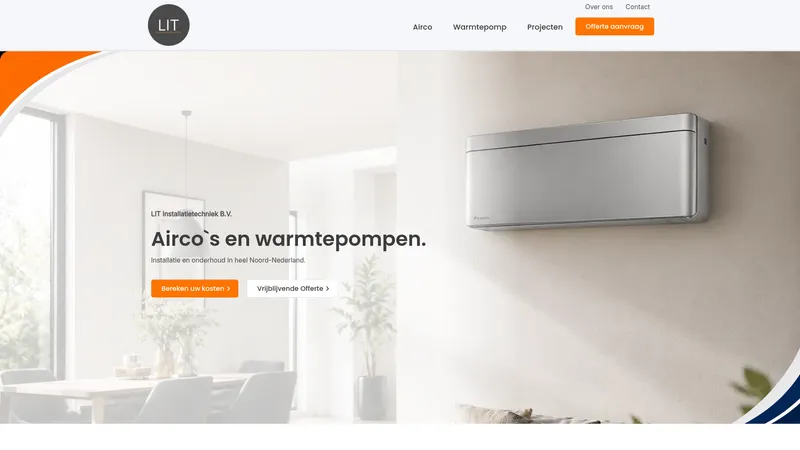 Website van LIT Installatietechniek B.V.