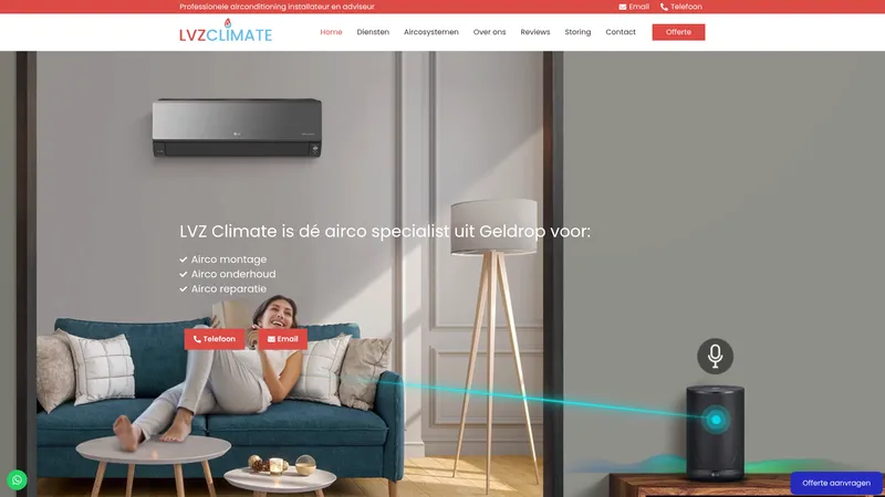 Website van LVZ Climate B.V.