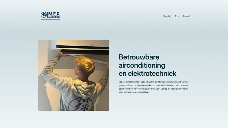 Website van M.E.K. installatie
