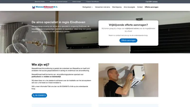 Website van MassaKlimaat B.V.