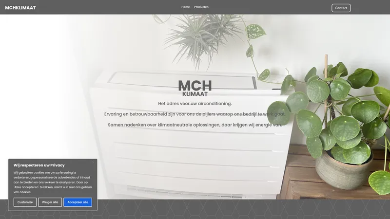 Website van MCH Klimaat