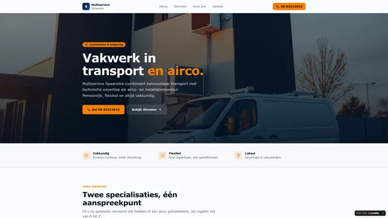 Website van Multiservice Spaanstra