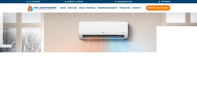 Website van MVG Aircotechniek