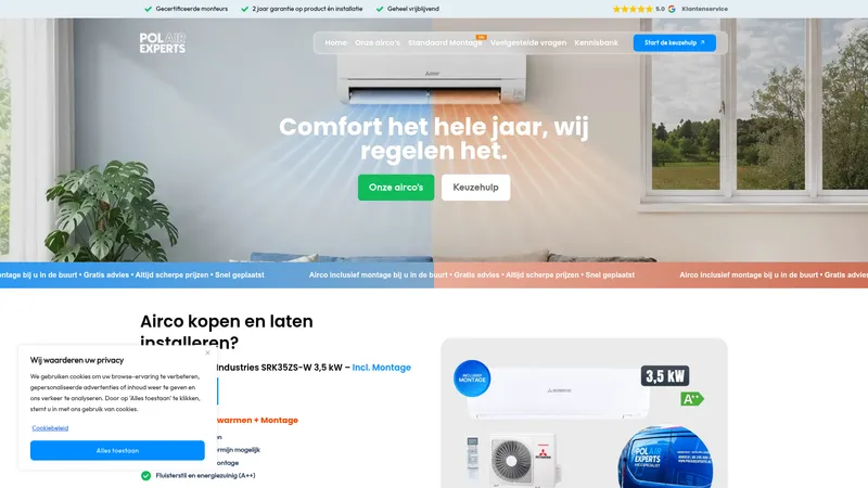Website van Polair Experts