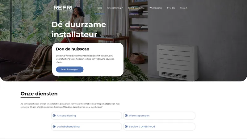 Website van REFRI Airconditioning