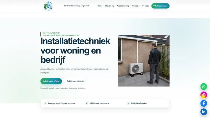 Website van RN Totaaltechniek
