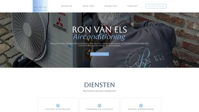 Website van Ron van Els Airconditioning