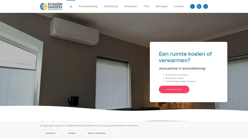 Website van Schagen Sanders Aircoservice