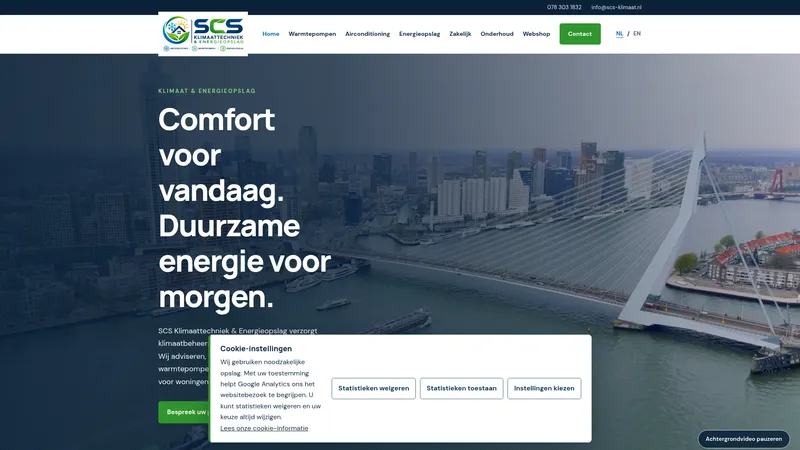 Website van SCS Klimaattechniek & Energieopslag