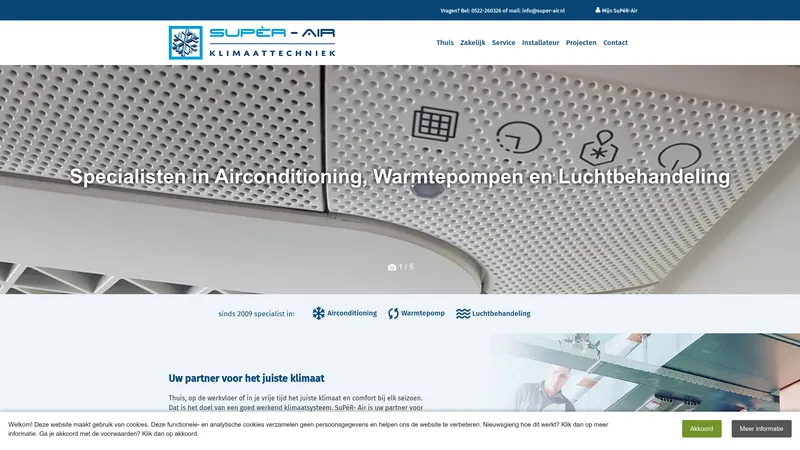Website van SuPèR - Air Klimaattechniek B.V.