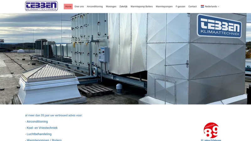 Website van Tebben Koeltechniek B.V.