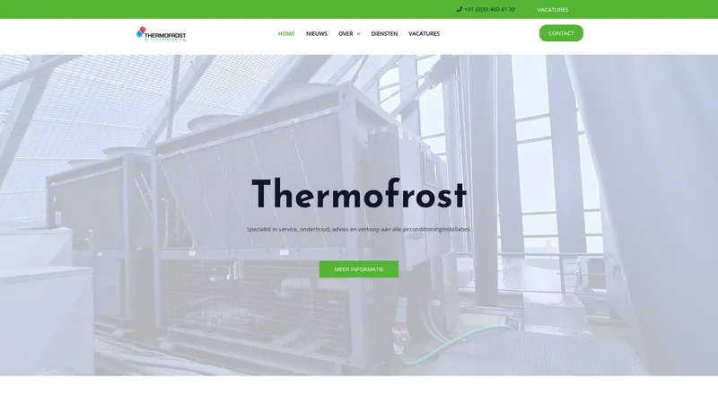 Website van Thermofrost B.V.