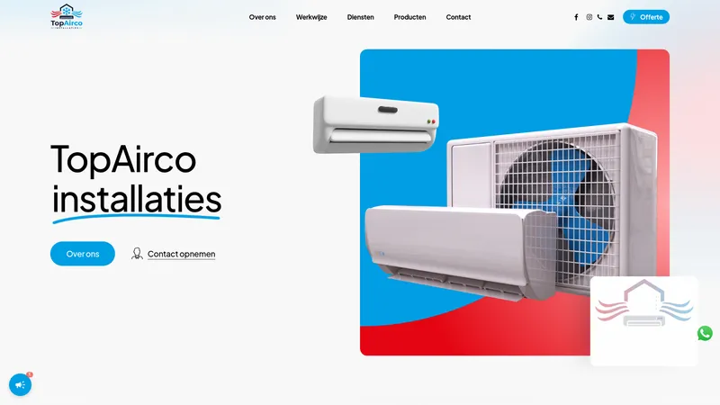 Website van TopAirco Installaties