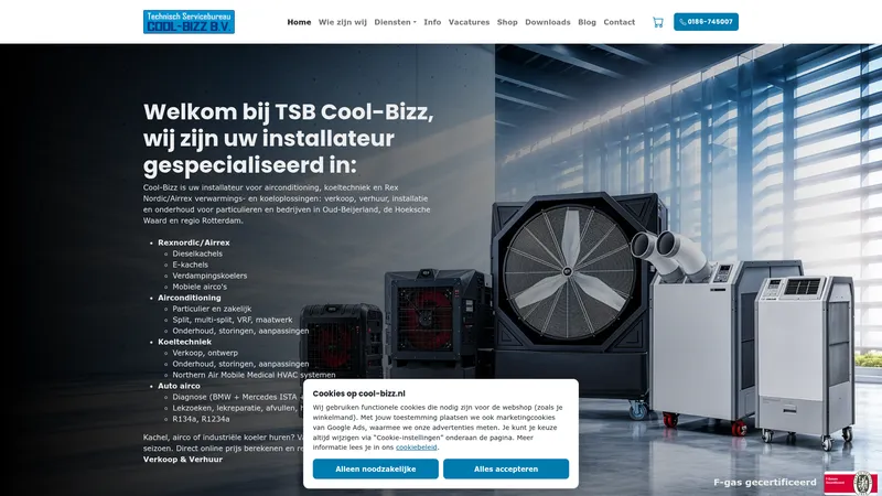 Website van TSB Cool-bizz B.V