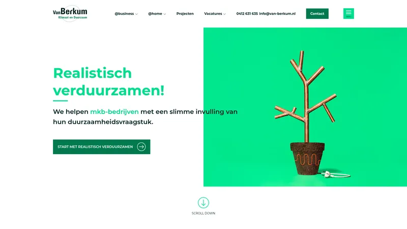 Website van Van Berkum Klimaat en Duurzaam