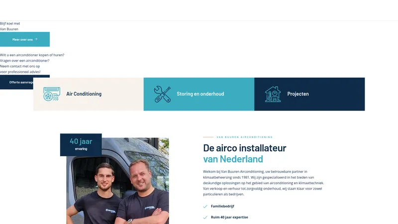 Website van Van Buuren Airco