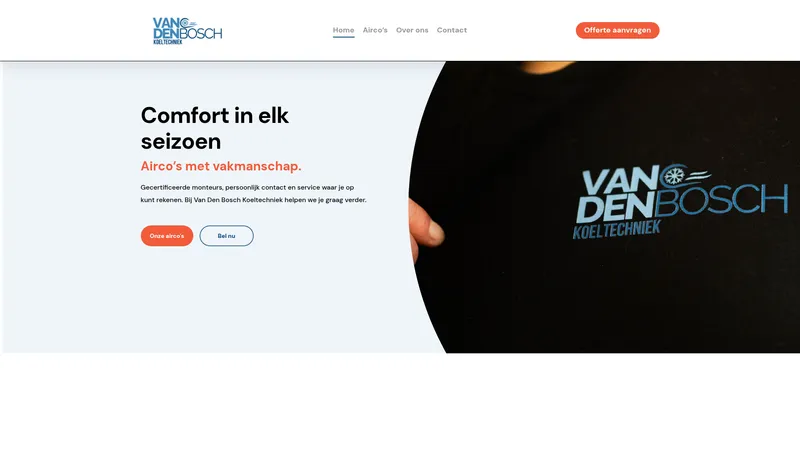 Website van Van Den Bosch Koeltechniek