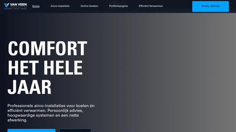 Website van Van Veen Installaties