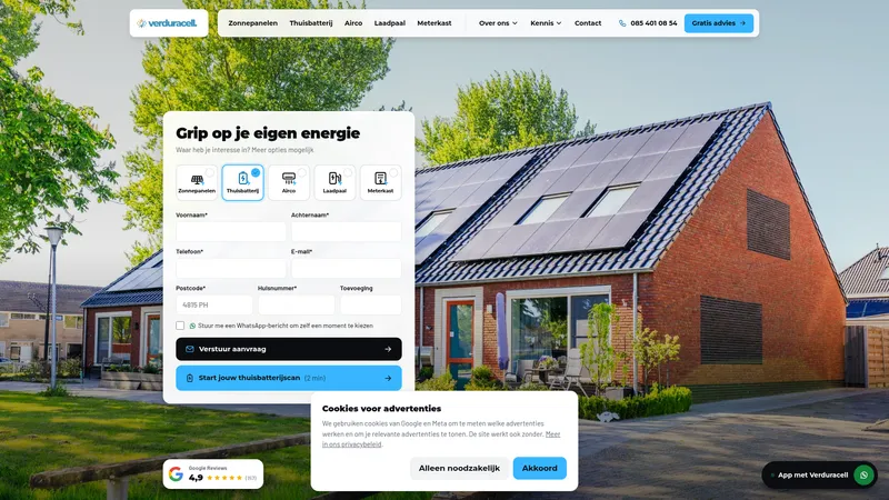 Website van Verduracell Installatie