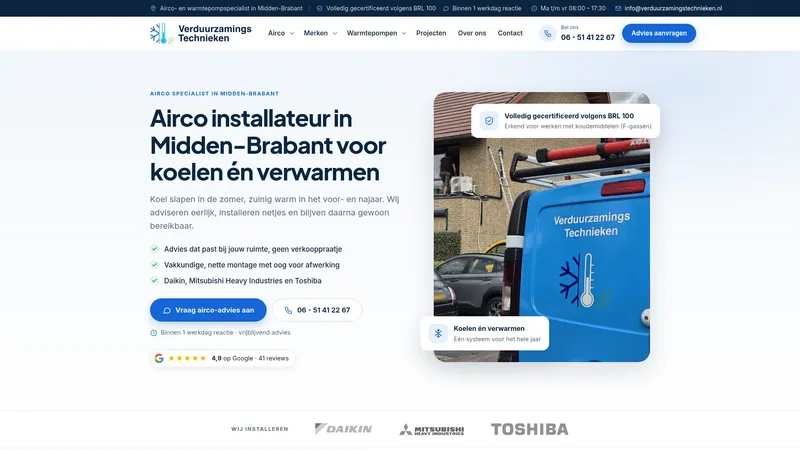 Website van Verduurzamings Technieken B.V.