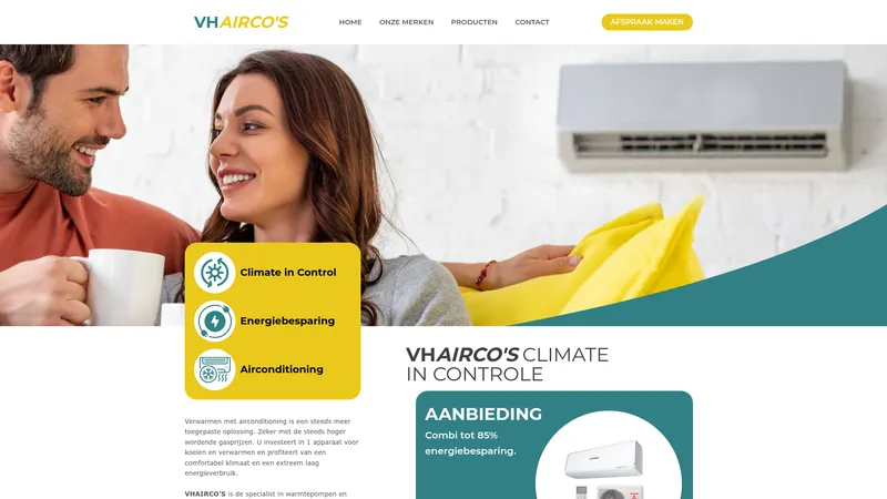 Website van VH Airco's