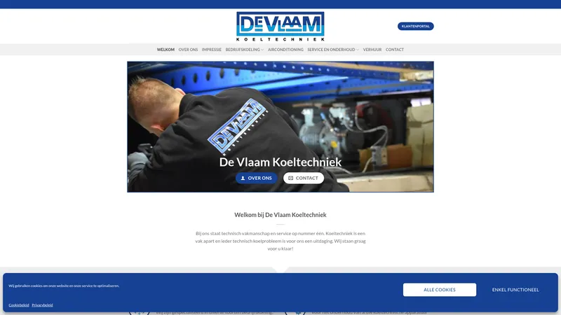 Website van Vlaam Koeltechniek De