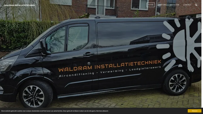 Website van Waldram installatietechniek.