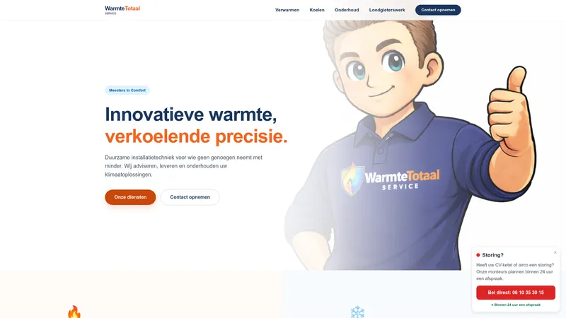 Website van Warmte Totaal Service