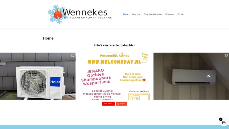 Website van Wennekes Installatie & Klimaattechniek